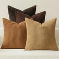 MIULEE Fall Corduroy Decorative Throw Pillow Covers Camel Brown 18x18 by MIULEE
