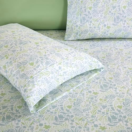 Elegant Comfort 6-Piece Sheet Set Deep Pocket Floral, Cal King, Anita Green - Image 5