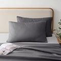 100% Cotton Waffle Pillow Shams Standard Size Set of 2, Dark Grey by ShunjieHome