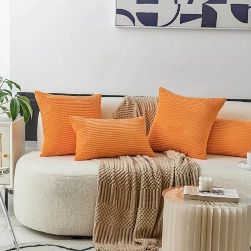 Home Brilliant Striped Euro Shams 24 x 24 Pillow Covers Burnt Orange - Image 3