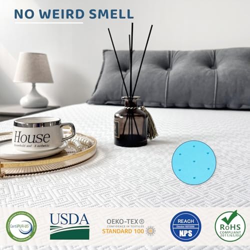 Airensky Full Size Memory Foam Mattress Topper, Cooling Gel High Density - Image 2