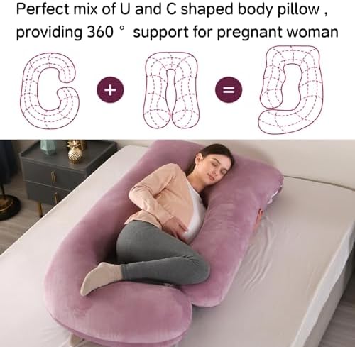 U Shaped Pregnancy Pillow for Sleeping, Maternity Body Pillow for Women - Image 3