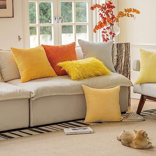 Home Brilliant Pillow Covers 16x16 Sofa Couch Pillow Covers Decorative Accent - Image 2