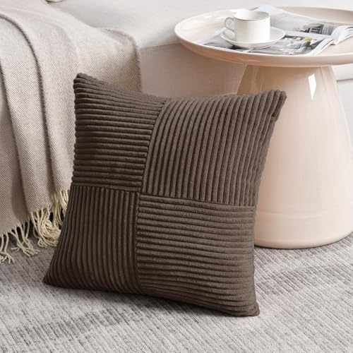 Fancy Homi 2 Packs Dark Brown Decorative Throw Pillow Covers 16x16 Inch - Image 2