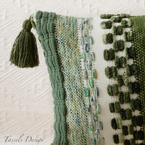 Kevin Textile Boho Tufted 18x18 Inch Pillow Cover 1 Pack - Image 2