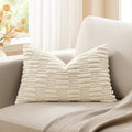 Kevin Textile 16x24 Inch Lumbar Pillow Cover 1 Pack Soft Plush Stripe by KevinTextile