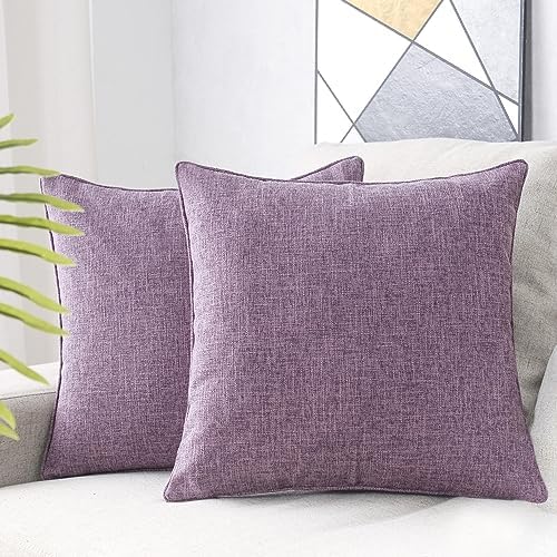 HPUK Throw Pillow Covers 18x18, Lavender Mist Couch Pillow Covers by HPUK