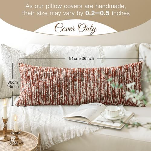 Artscope Lumbar Throw Pillow Cover 14x36 Super Thick Body Pillow Cover - Image 6