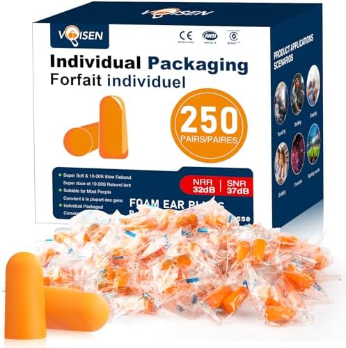 VOISEN Ear Plug, 250 Pairs Ear Plugs by VOISEN