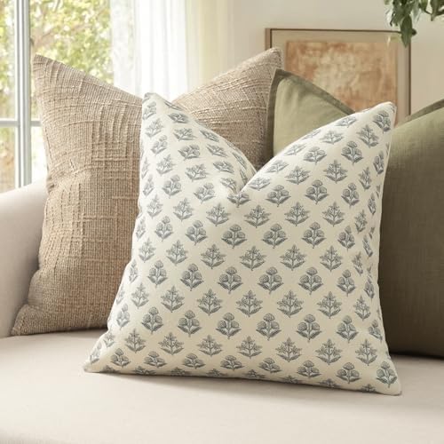 YCOLL Farmhouse Floral Euro Sham Pillow Covers 24x24 Set of 2, Rustic Country - Image 2