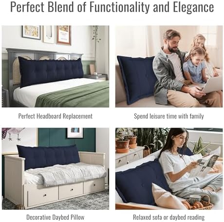 Daneey Queen Headboard Pillow, Large Soft Backrest Pillow - Image 5