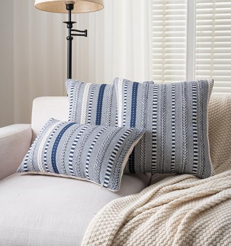 Cethom Boho Throw Pillow Covers 20x20 Inch Set of 2, Farmhouse Decorative Couch - Image 5