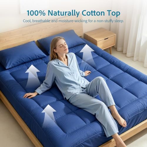 Mattress Topper Queen Size, Ultra Soft Cotton Pillow Top Mattress Pad - Image 3