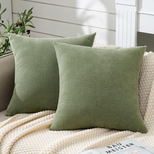 GAWAMAY Decorative Throw Pillow Covers 16x16 Inch Set of 2, Super Soft Chenille by GAWAMAY