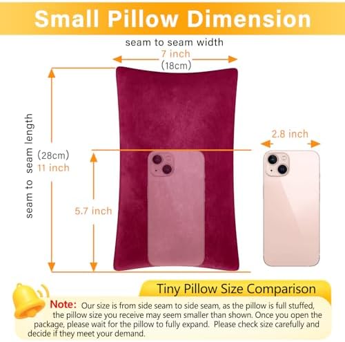 1 MIDDLE ONE 2 Pack Small Pillow, Memory Foam Mini Pillow 11 X 7 Inches - Image 2