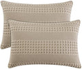 PHF 100% Cotton Waffle Pillow Shams King Size, 2 Pack 20" x 36" Soft by PHF