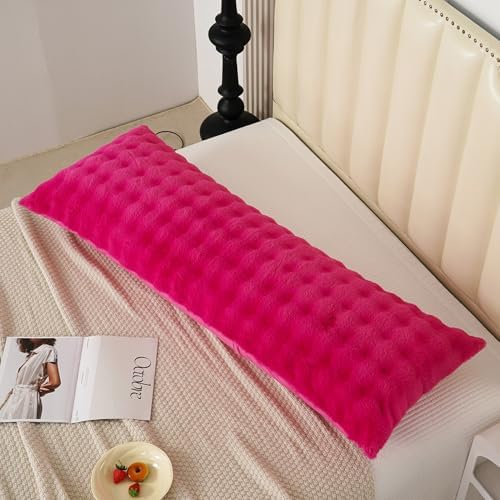 Fluffy Faux Fur Body Pillowcase, Luxury Bubble Waffle Carved Plush Long Size - Image 4