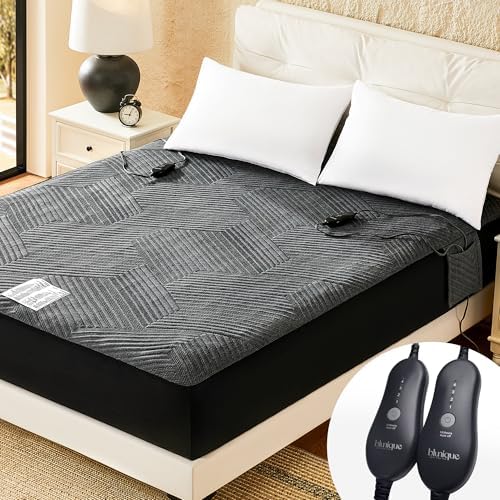 Electric Heated Mattress Pad King Size Dual Control Bed Warmer, Deep Pocket by blunique