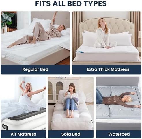 King Mattress Pad Cooling & Breathable -Fitted Deep Pocket 18-22 Inches - Image 7