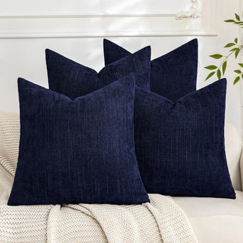 Set of 4 Soft Textured Decorative Throw Pillow Covers 24x24 Inch Cozy Farmhouse by Cozoomy