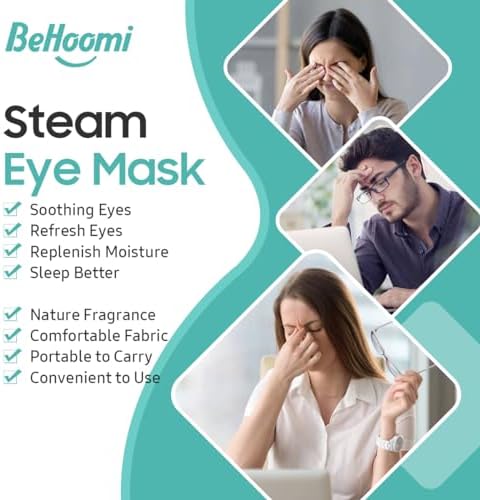 BeHoomi Steam Eye Mask, Self Heating Disposable SPA Warm Compress - Image 3