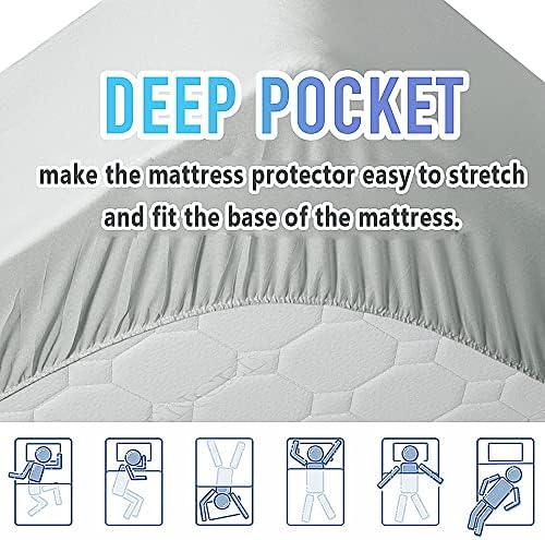MATBEBY Bedding Quilted Fitted California King Mattress Pad Cooling Breathable - Image 4