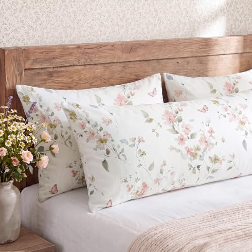 Bedorm 20 x 54 Body Pillow Cover Cotton Floral Body Pillow Case 1 Pcs, Soft & by Bedorm