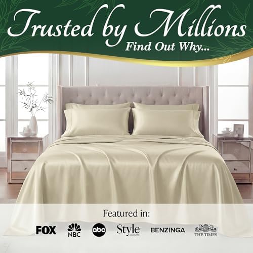 DECOLURE 100% Viscose Derived from Bamboo Sheets Full Size, Luxury 6 Pc Set - Image 5