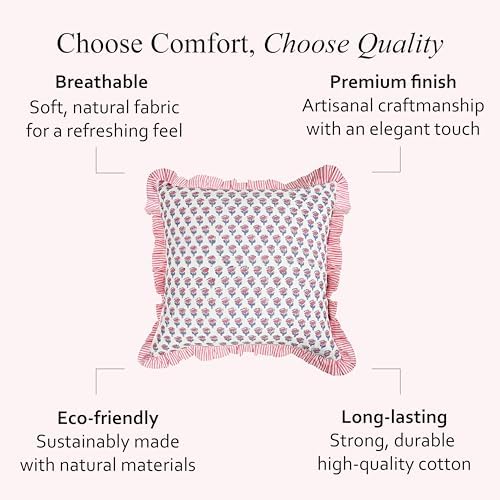 CPC Pink Sapphire Ruffle Throw Pillow Covers - Image 6