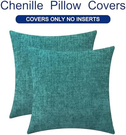 CaliTime Decorative Couch Throw Pillow Covers 24 X 24 Inches Teal - Image 6
