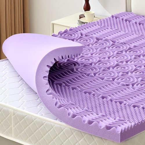 SINWEEK 2 Inch 7-Zone Memory Foam Mattress Topper Full Size, Soft Mattress Pad by SINWEEK