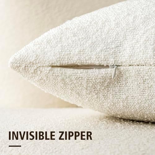 Foindtower Decorative Textured Boucle Throw Pillow Covers 26x26 Inch - Image 2