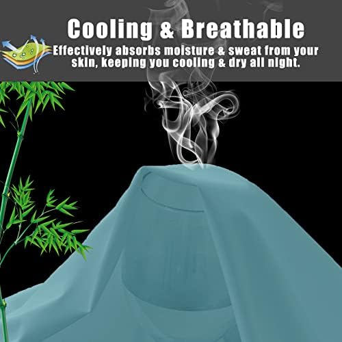 Teal Pillow Cases Standard Size 2 Pack, Bamboo Rayon Cooling Pillowcases - Image 4