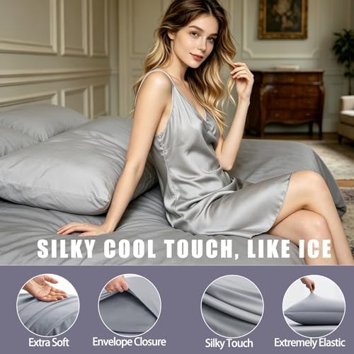 TELUS Cooling Pillowcases King Size 2-Pack, Silky Soft Breathable Pillow Case - Image 3