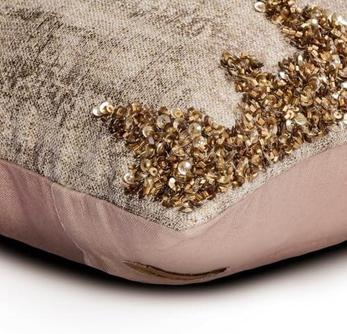 The HomeCentric Decorative Gold Pack of 2, Linen Foil, Beaded & Sequins - Image 2