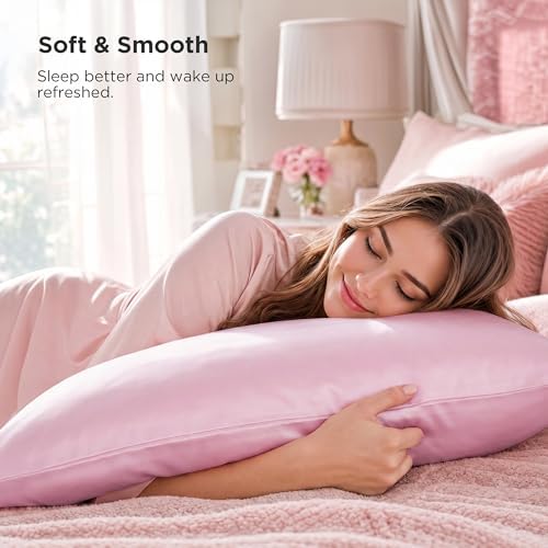 Bedsure Satin Pillowcase with Zipper, Pillow Cases Queen Size Set of 2 - Image 4