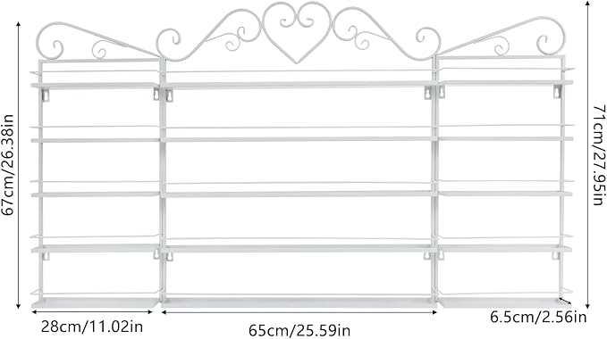 5 Tiers Wall-Mounted Nail Polish Storage Racks Metal Nail Polish Holder - Image 3