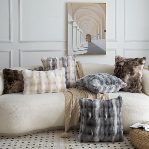 MADIZZ Pack of 2 Thick Plush Faux Wool Throw Pillow Covers Soft Boho Throw - Image 6