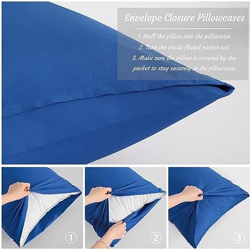 NTBAY Queen Microfiber Pillowcases, Royal Blue - Image 4