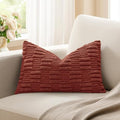 Kevin Textile 12x20 Inch Fall Lumbar Pillow Cover 1 Pack Soft Plush Stripe by KevinTextile