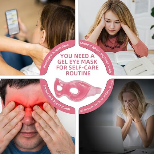 2 Pack Cooling Eye Mask for Puffy Eyes, Reusable Gel Cold Compress Pack for - Image 7
