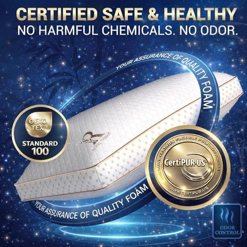 Royal Therapy 2-Pack Queen Memory Foam Pillow, Adjustable Shredded Odor-Free - Image 5