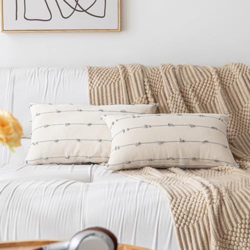 YEENAASY Boho Throw Pillow Covers 12x20 Set of 2 Farmhouse Pillow Cases - Image 6