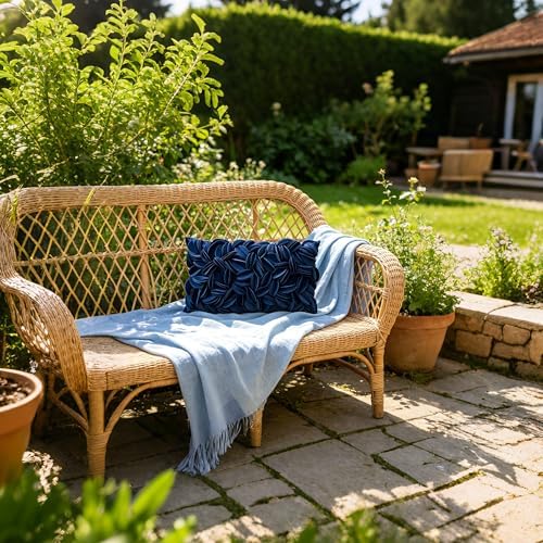 KINGROSE Handmade 3D Flower Throw Pillow Cover, 12x20 Inch - Image 2