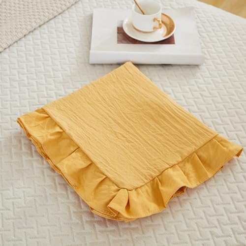 Merryword Yellow Microfiber Body Pillow Cover, 20x54inches, Ruffled Fringe - Image 5