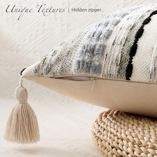 Kevin Textile Boho Tufted 12x24 Inch Lumbar Pillow Cover 1 Pack - Image 4
