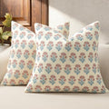Farmhouse Floral Pillow Covers 18x18 Set of 2, Country Botanical Throw Pillow by DKwizme