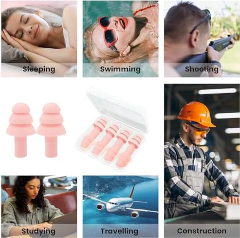 Earplugs for Sleep, Noise Canceling Ear Plug for Sleeping Swimming, 4 Pairs - Image 7