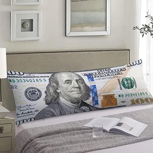 Money Body Pillow Cover 100 Dollar Bill USA Money Funny Hundred Dollar Long by KENADVI