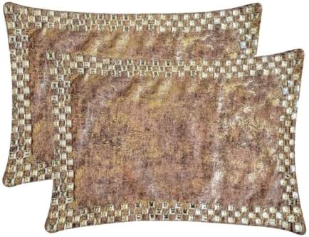 The HomeCentric Decorative Lumbar Pillow Cover Gold, Crystal Embroidery Oblong - Image 3